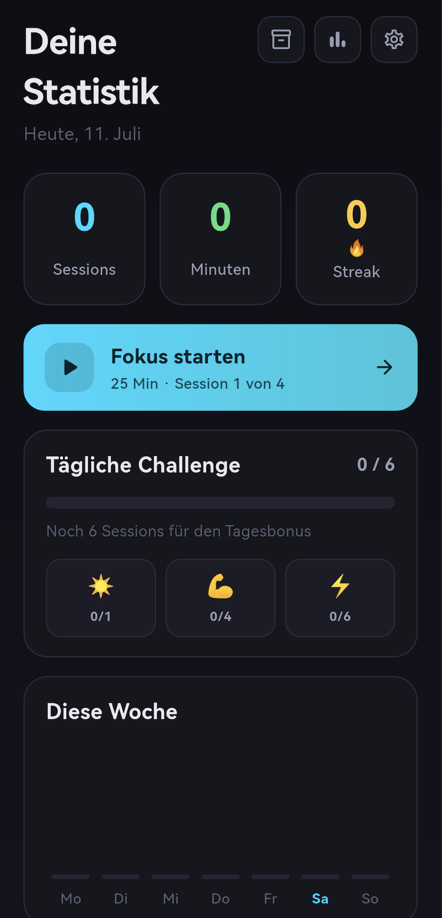 FocusFlow – Deine Statistik